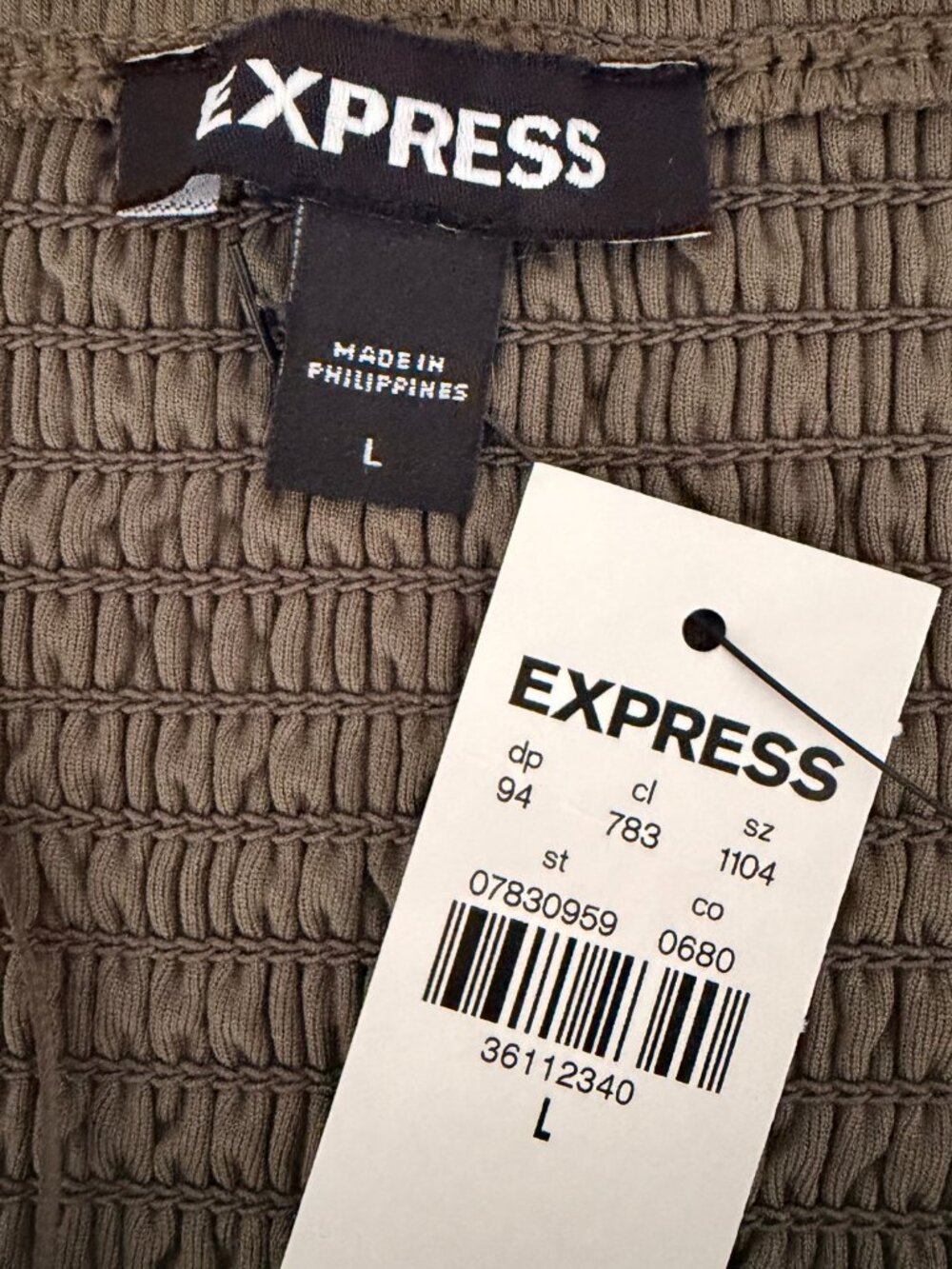 NWT EXPRESS Olive Green Maxi Cut-Out Dress Sundress Stretch Boho Beach Size Lg - Picture 7 of 8